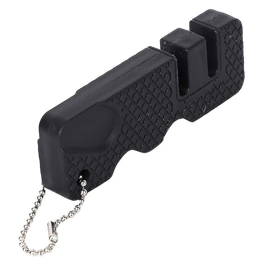 Wuzhou Knife Sharpener, Professional Stage Manual Sharpener Safe Sharpening Tool For Sharpening Kitchen Knives(2pcs, Black)