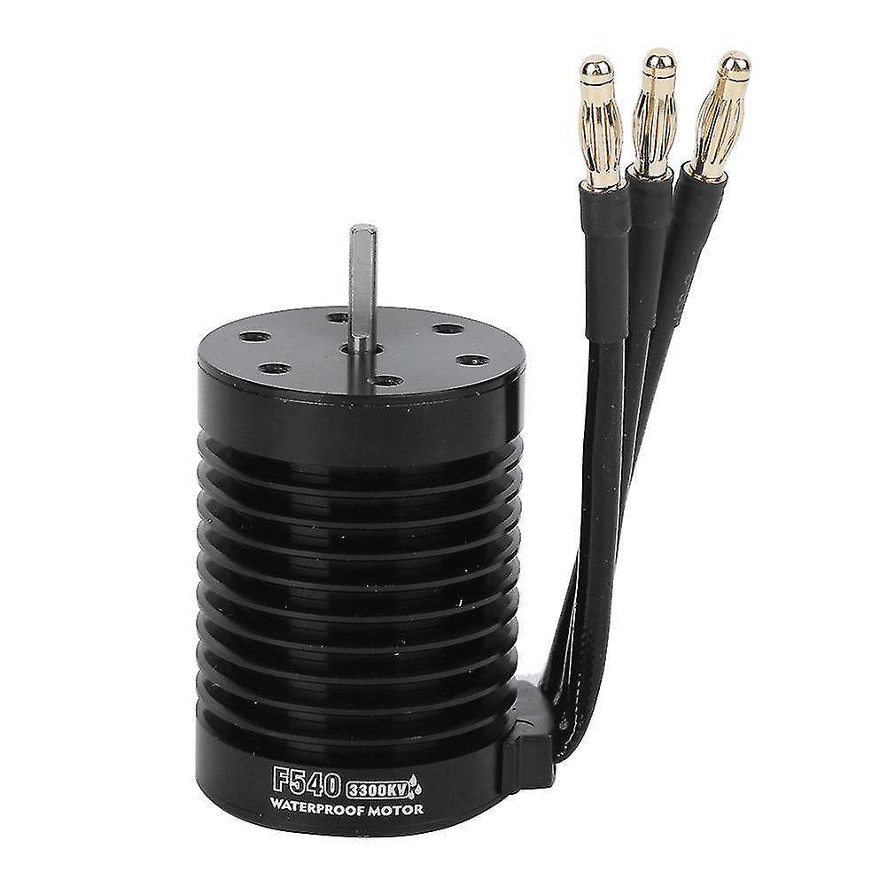 F540 Waterproof 4 Pole Non‑inductive Brushless Motor Accessory For 1/10 Rc Car (black)(3300kv )