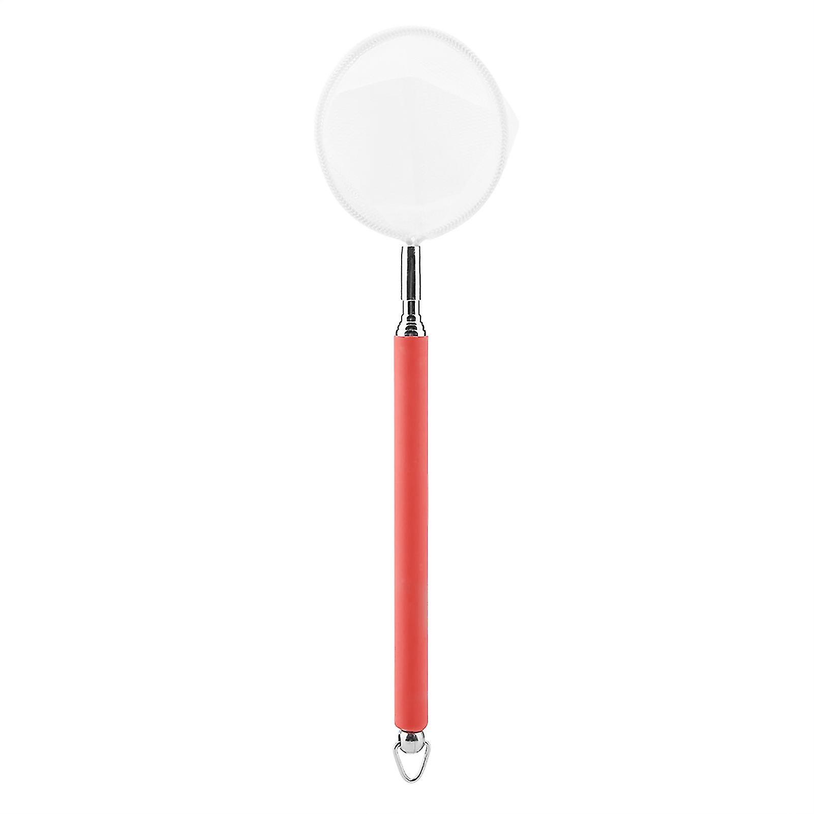 Extendable Telescopic Fish Shrimp Skimming Net for Aquarium Fish Tank Pond (Red Round)