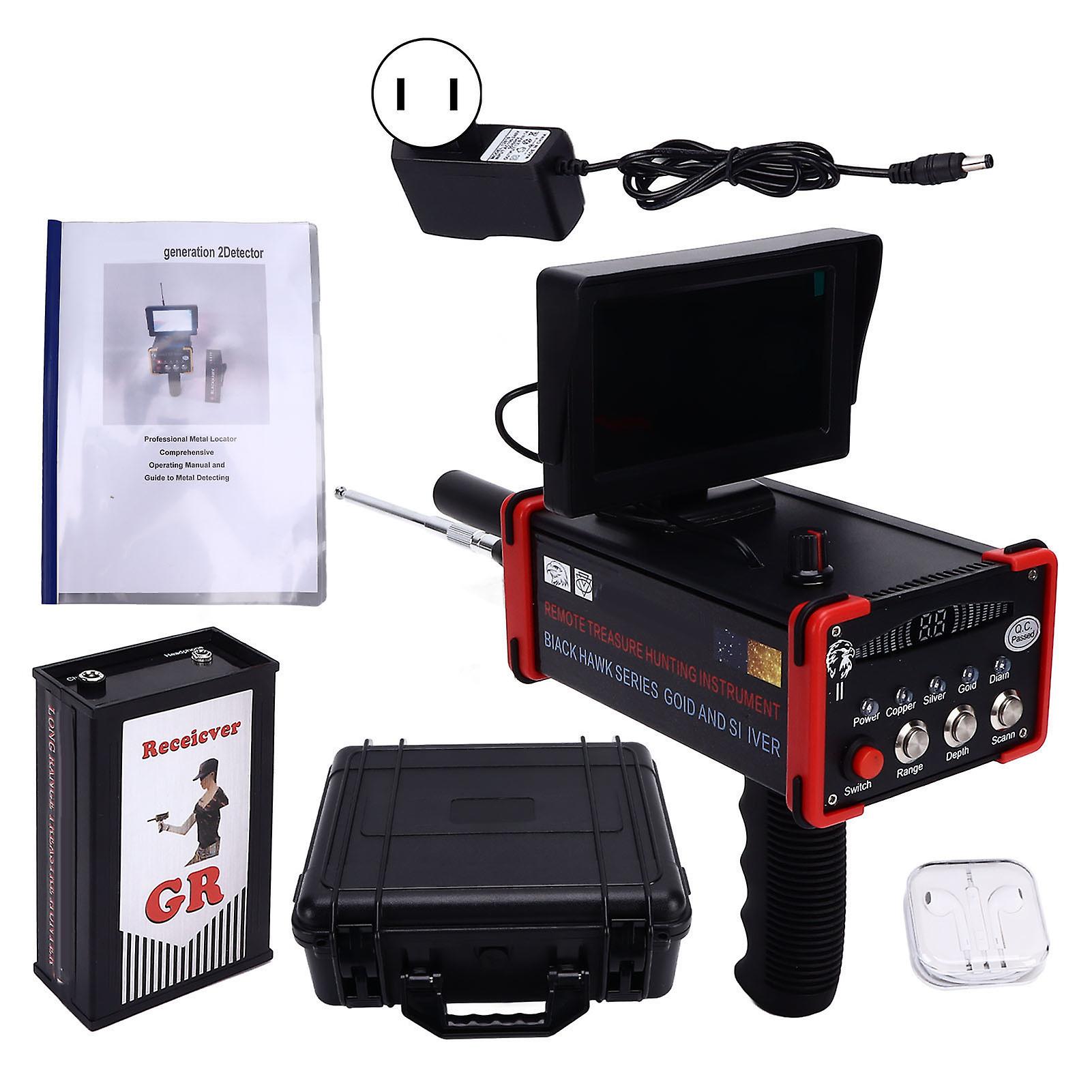 Long-Range Metal Detector for Copper, Silver & Gold with US Plug (100-240V)