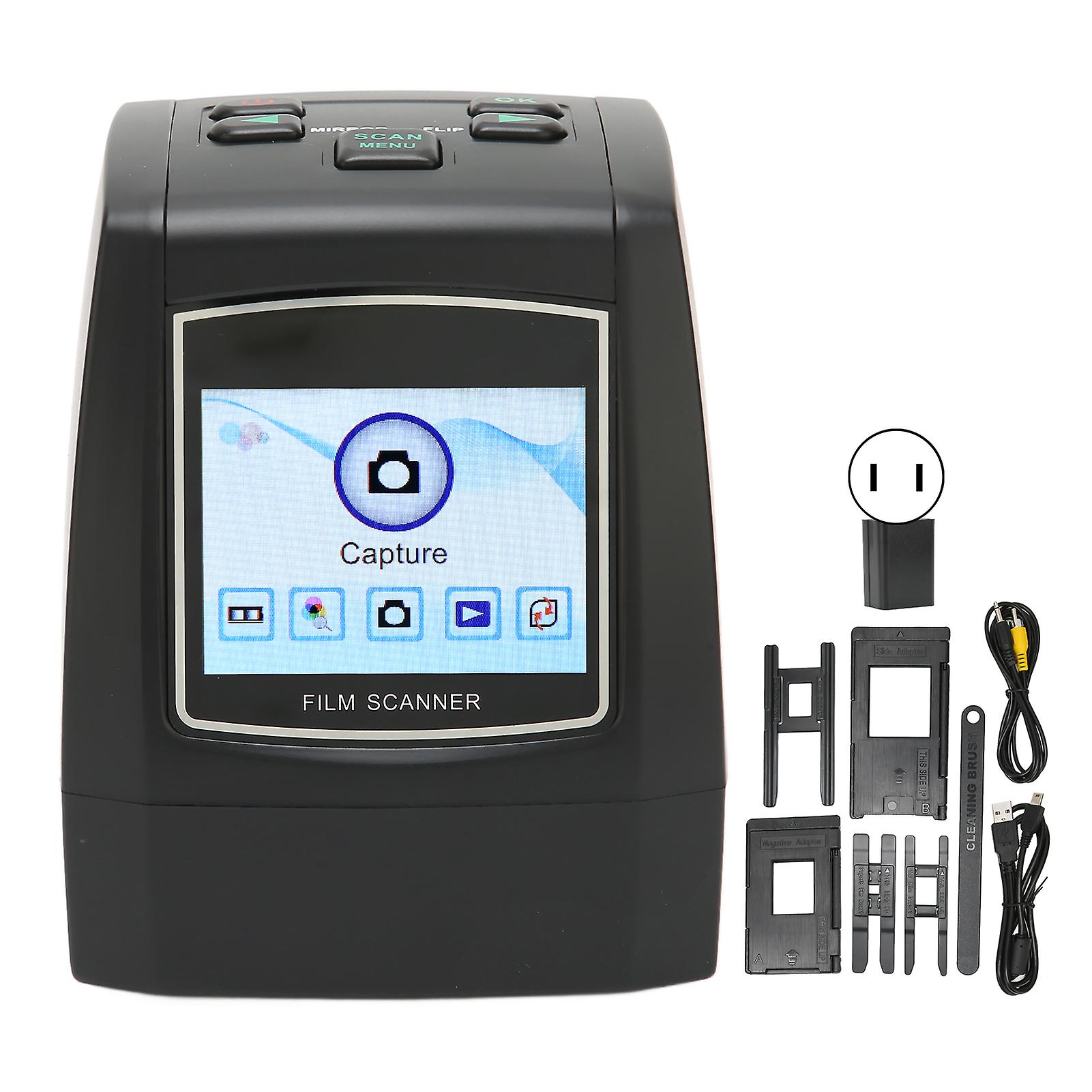 Film Scanner Digital 2.4inches Color LCD Screen Portable Picture Scanner for Black White Color Negatives Slides 100‑240VUS Plug