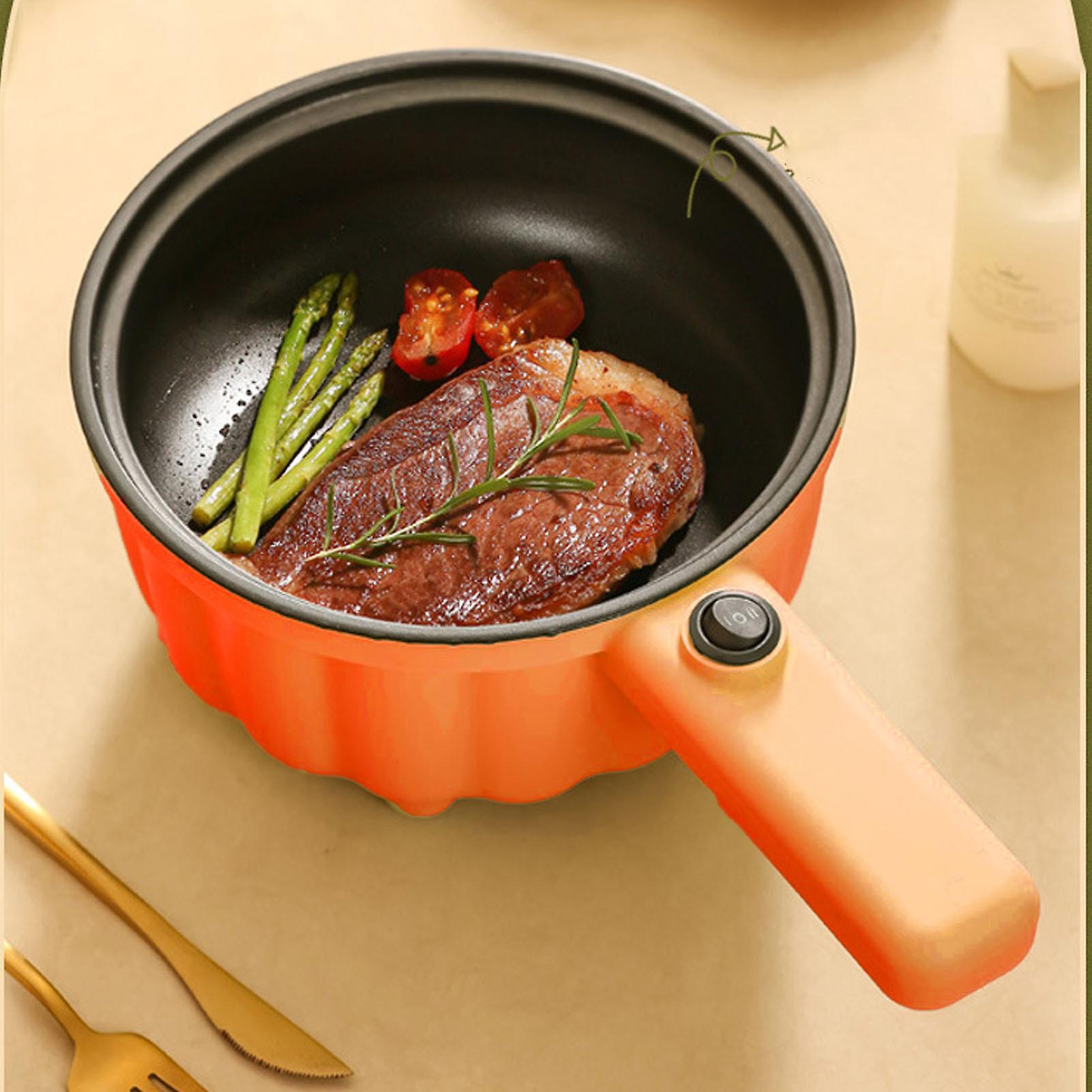 Electric Hot Pot with Long Handle Mini Non Stick Multifunction Electric Cooker for Home Dorm Office