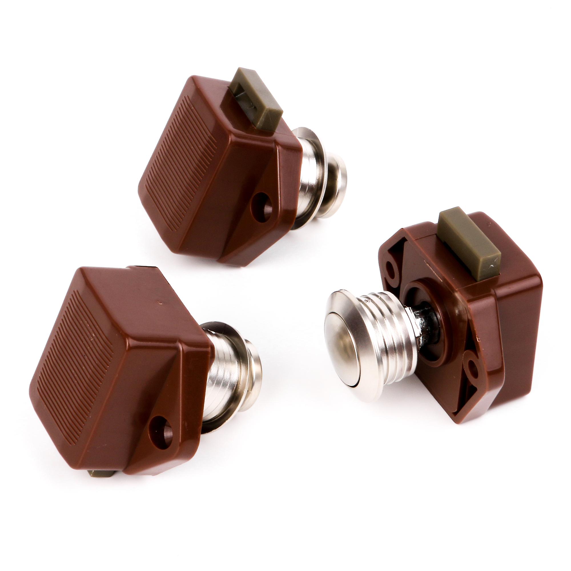 10Pcs Keyless Push Button Latch w/ Screws Mounting Plate for RV Cabinet