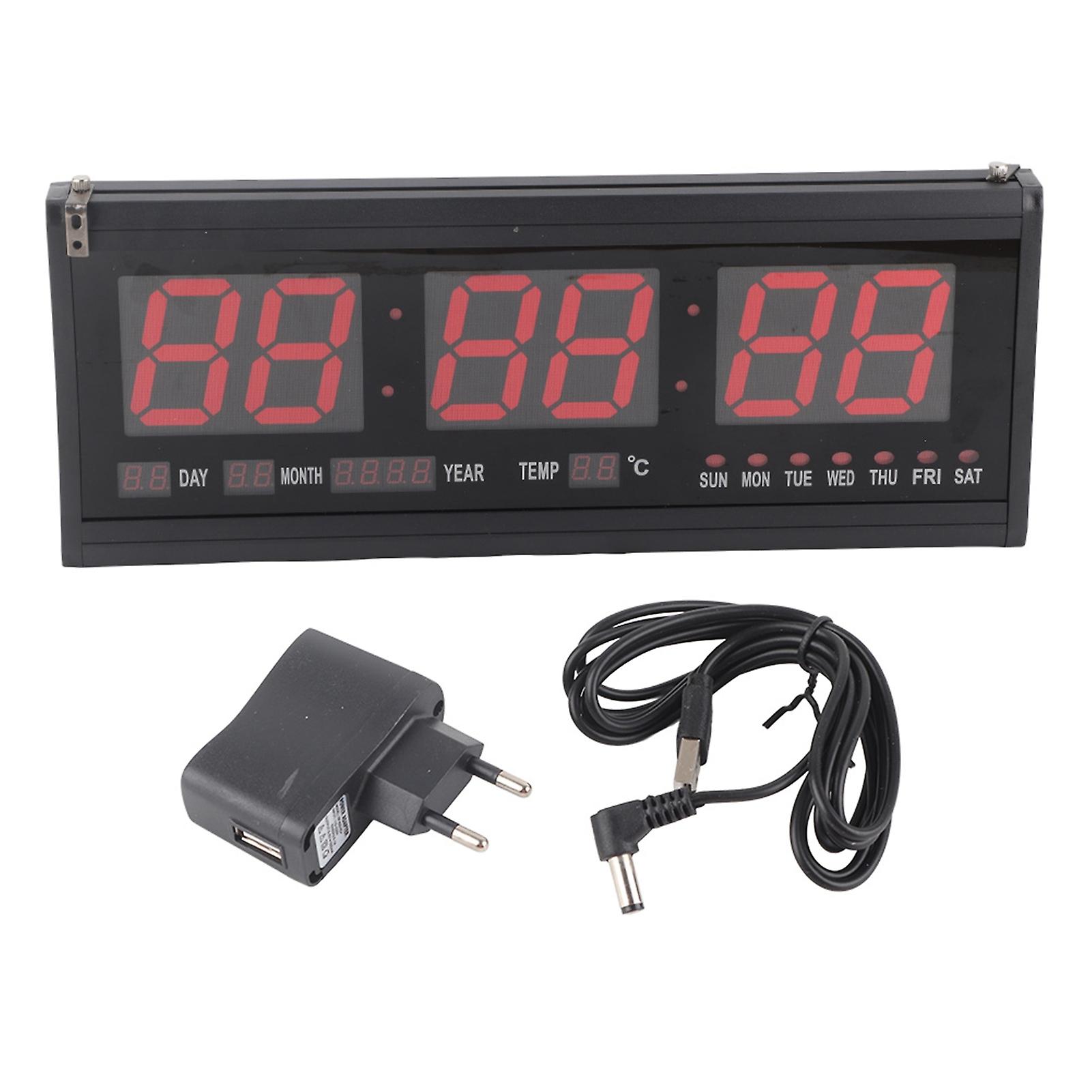 LED Digital Wall Clock Calendar Temperature Desk Clock Home Supplies