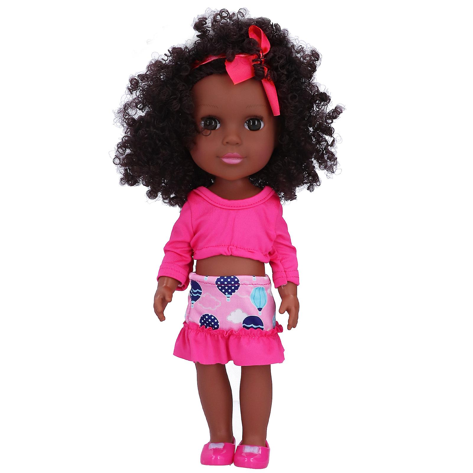 Poupée Reborn de 14 pouces, fille noire africaine, réaliste, cadeau pour enfant, jouets Q14‑27