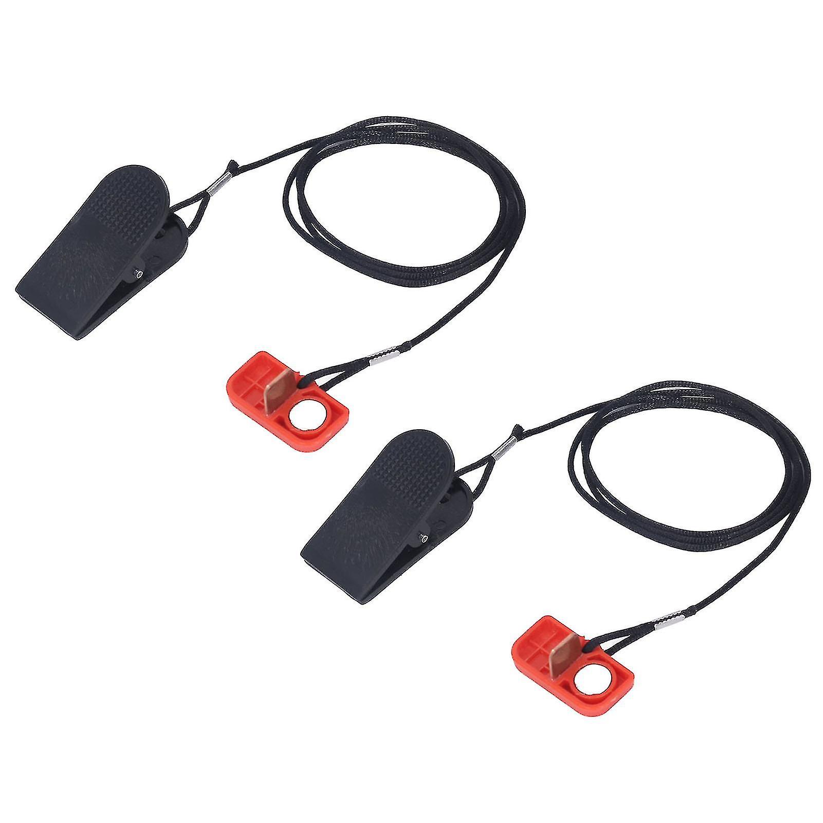 2pcs Treadmill Safety Switch Emergency Stop Magnet Clip Security Lock Treadmill Start Key Red-yu