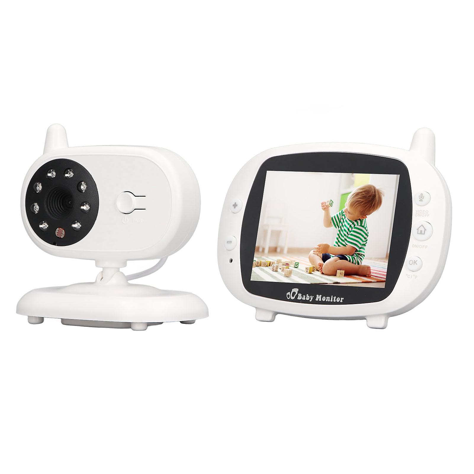 3.5in Wireless Baby Video Monitor 2 Way Talk Lullaby Baby Monitor Night Vision Security Baby Camera 100‑240V US Plug 