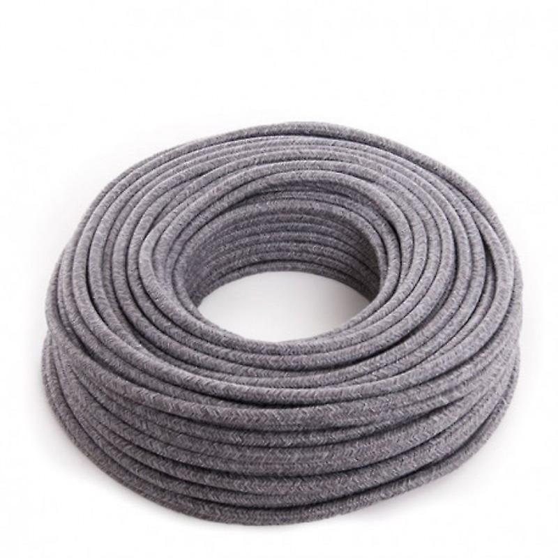Canvas Light Grey Fabric Round Electric Cable 2 Core 2x0.75