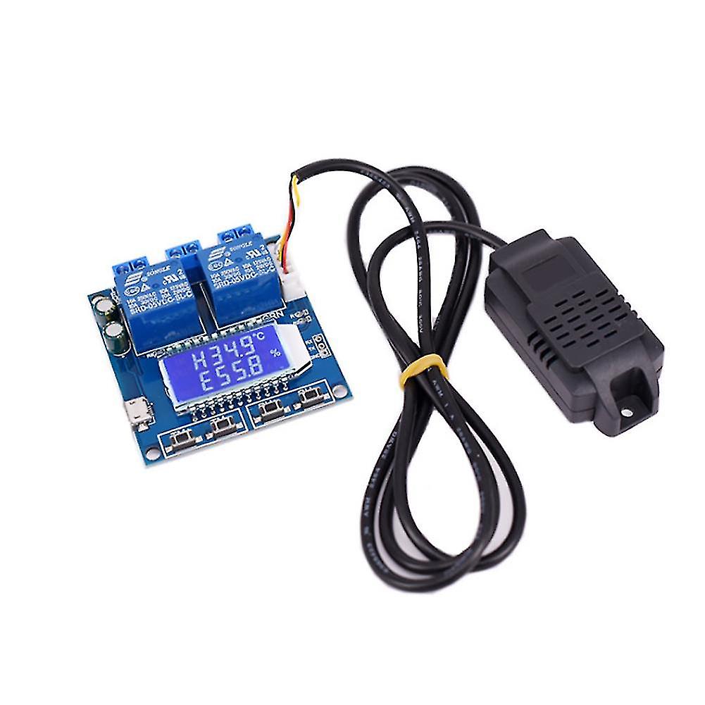 Lcd Display Temperature Controller Dc 12v Sensor Module Micro Usb Humidity Thermostat Intelligent 2-channel Relay High Accuracy