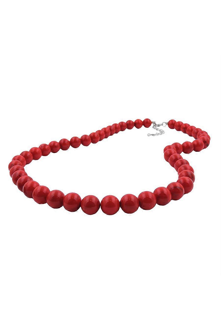 Necklace Beads 10mm Red-black 70cm - Gl01509-70