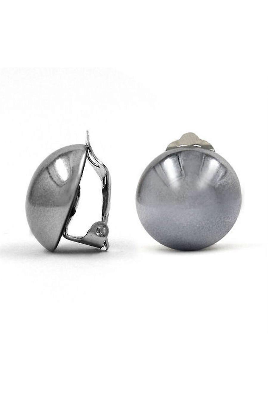Clip-on Earring Grey Metal - Gl00864