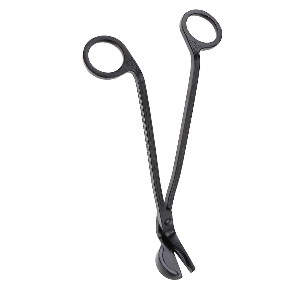 Semicircular Plating Stainless Steel Candle Heart Clip Wick Trimmer Scissors Tool(black)