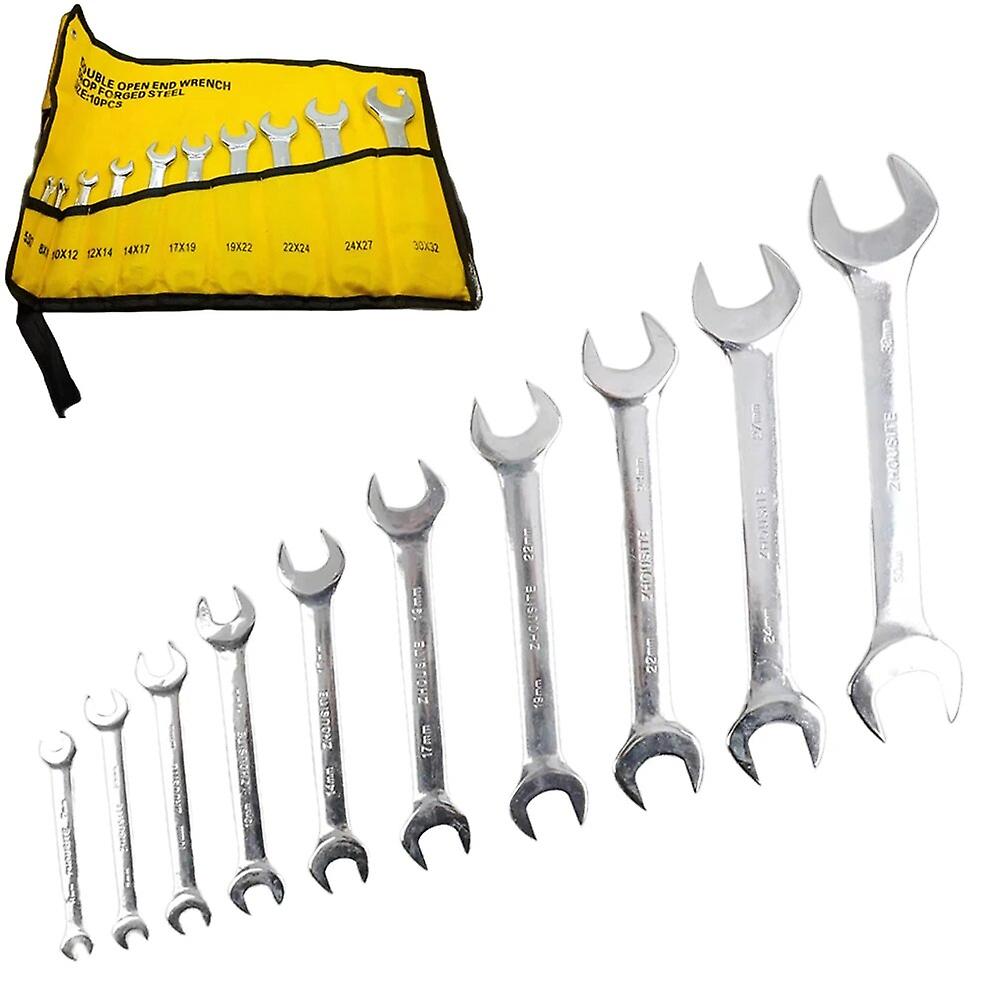 10pcs Double Headed Fine Open Tip Wrench Set 6-32mm Dual Use-End Small Wrenches for Car Maintenance Equipment Hand Tools~13911