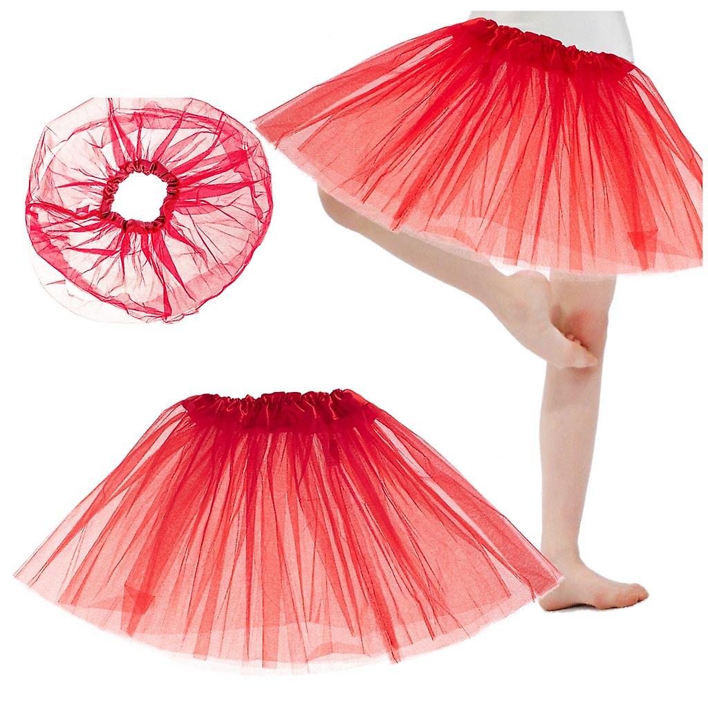 Tulle Tutu Skirt Suit Red