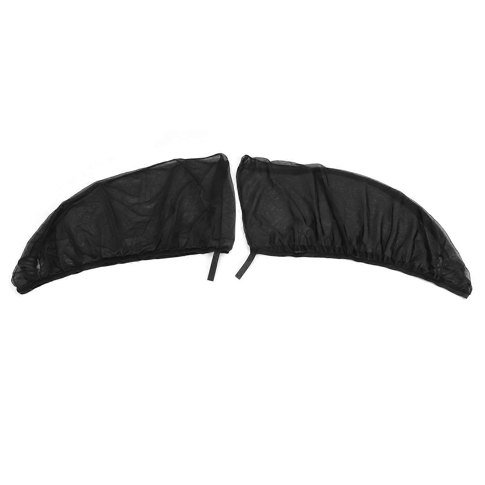 2Pcs Car Window Sun Shade UV Protection Mosquito Mesh Screen for Side Front Window