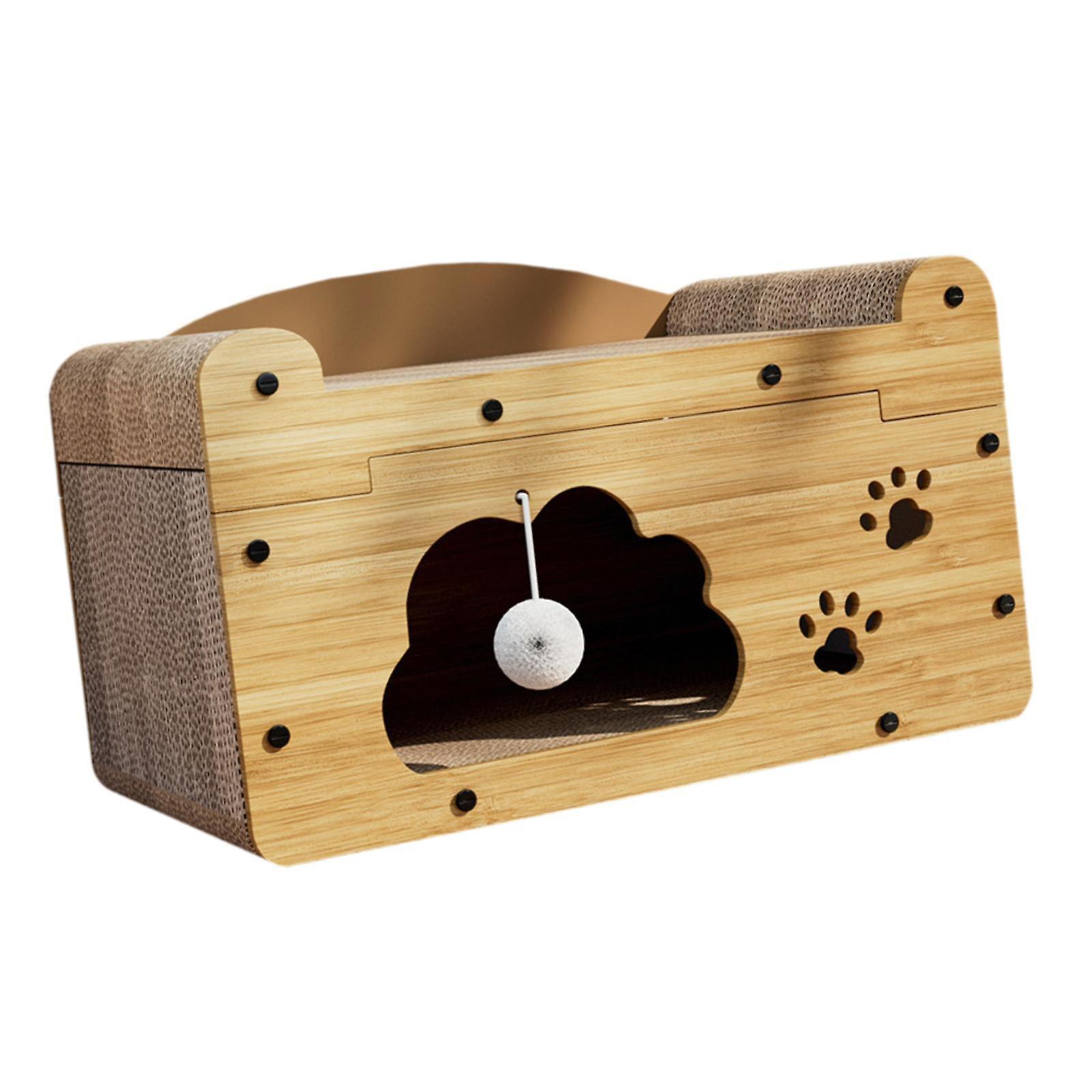 Cardboard Cat House Large Multifunctional Cat Furniture Scratching Pad House Single layer