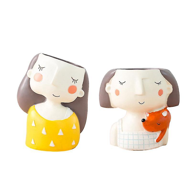 2pcs Girls Shape Resin Ornament
