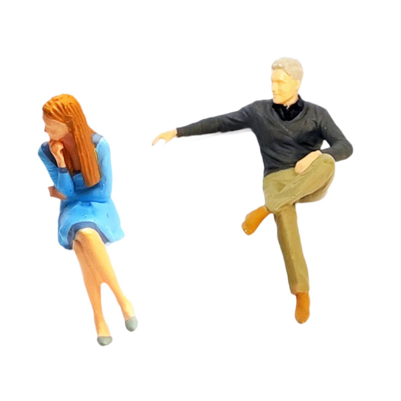 2 Pieces 1/64 Figures Model Realistic Photography Props Simulation Figurines blue