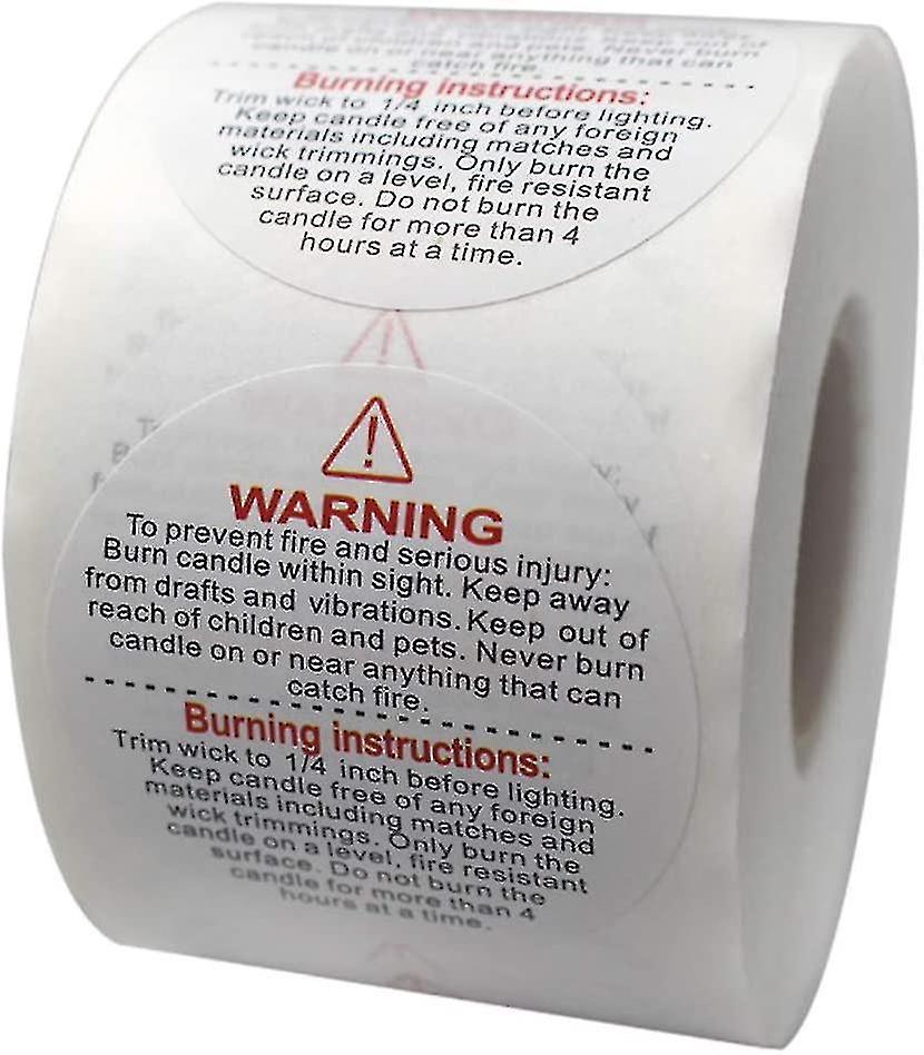 شمعة تحذير تسميات 500 جهاز كمبيوتر شخصى شمعة جرة حاوية ملصقات شمعة ملصقات تحذير 1.5 بوصة لكل لفة ماء شمعة السلامة تسميات ملصق ملصق صائق فو