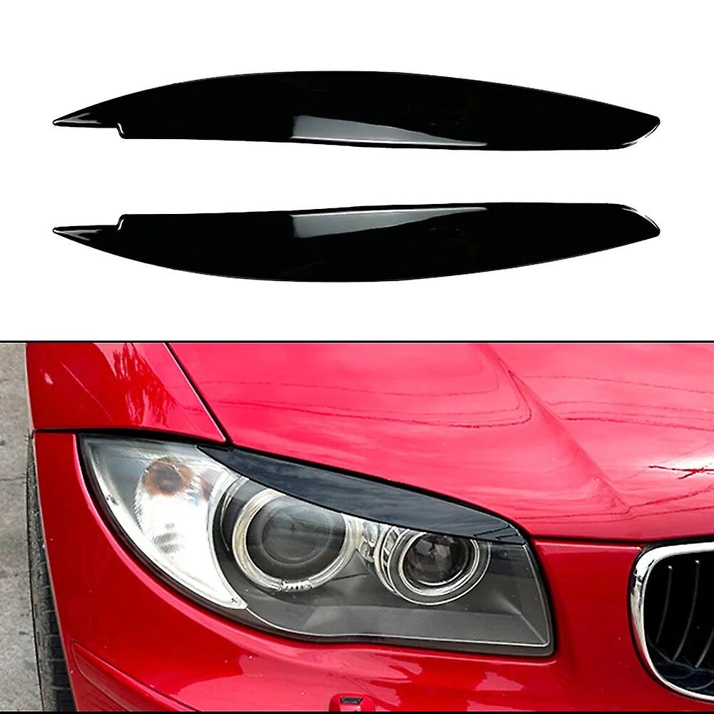 Newest Black Plastic Eyebrows For Bmw 1 Series E87 E88 E81 E82 Eyelids Brows 2008-13 Head Light Decor Lids Accessories