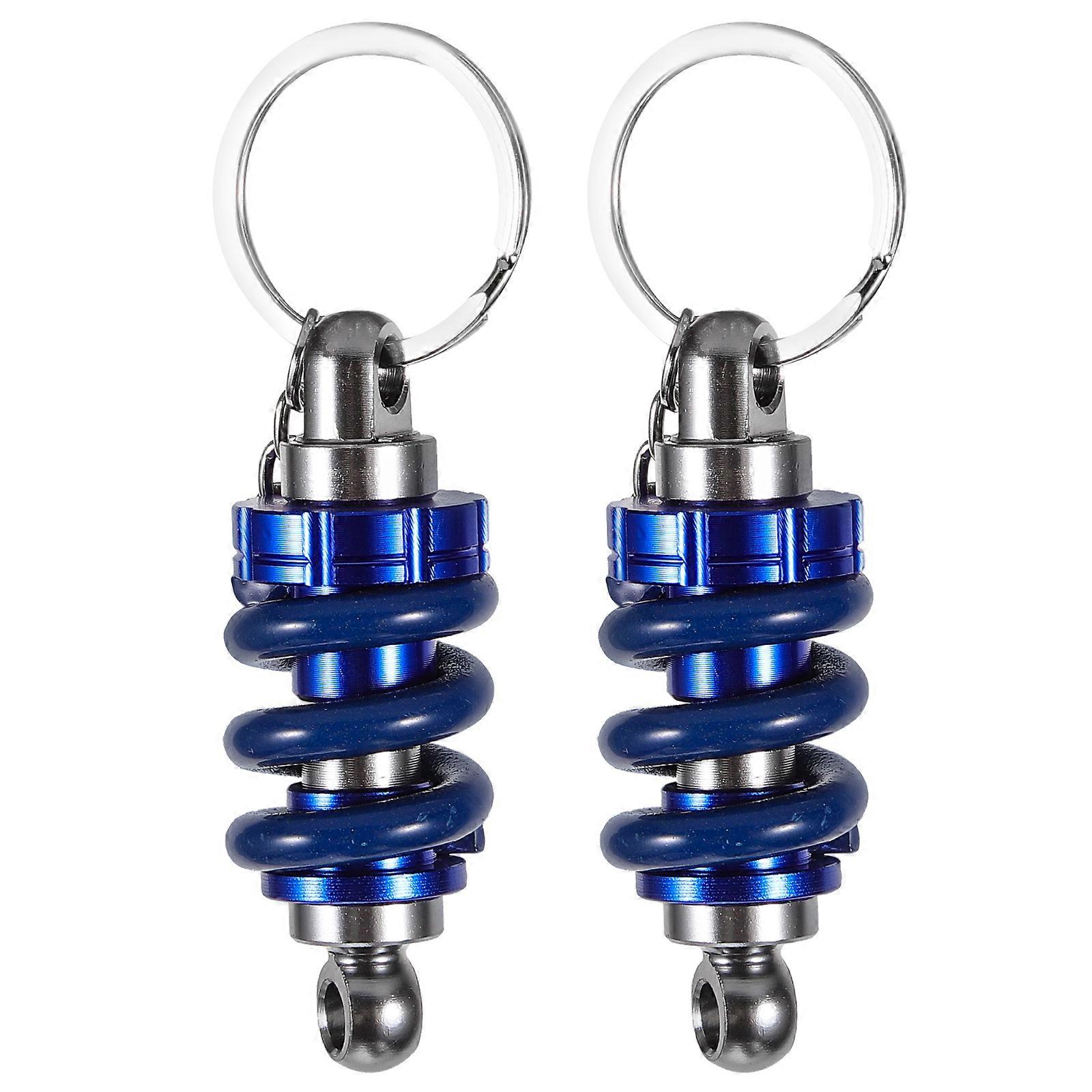 2pcs Shock Absorber Keychain Key Chain Pendant Coilover Shock Absorber Ring Gift