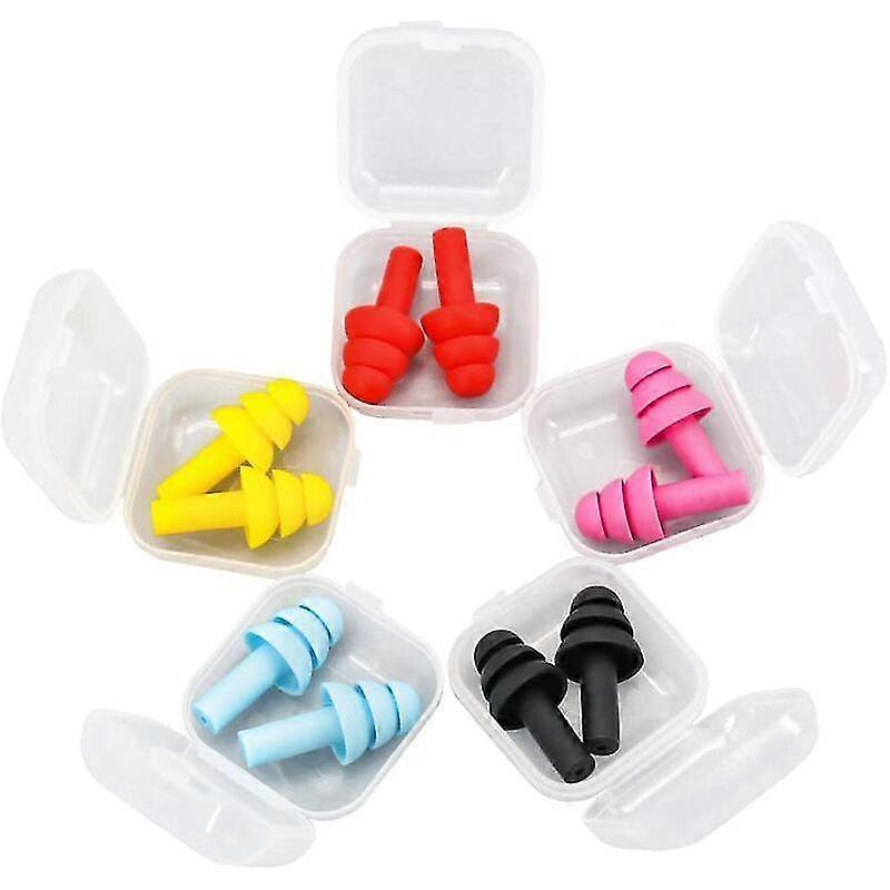 10 Pairs Ear Plugs For Sleeping Soft Silicone Comfortable And Reusable Hearing Protection From Snoring And Swimming