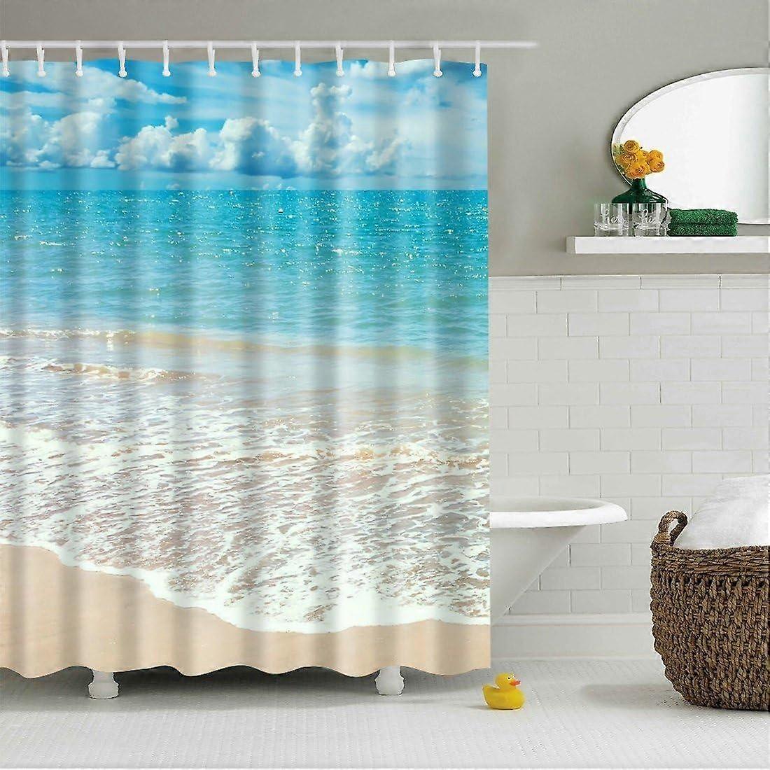 Shower Curtain - With Digital Print - With Hanging Rings - Mildew Resistant - Different Patterns Ava