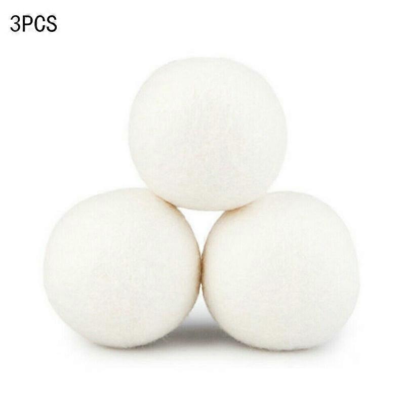 3pcs Natural Wool Dryer Balls - Reusable Fabric Softener for Hotels and Commercial Use