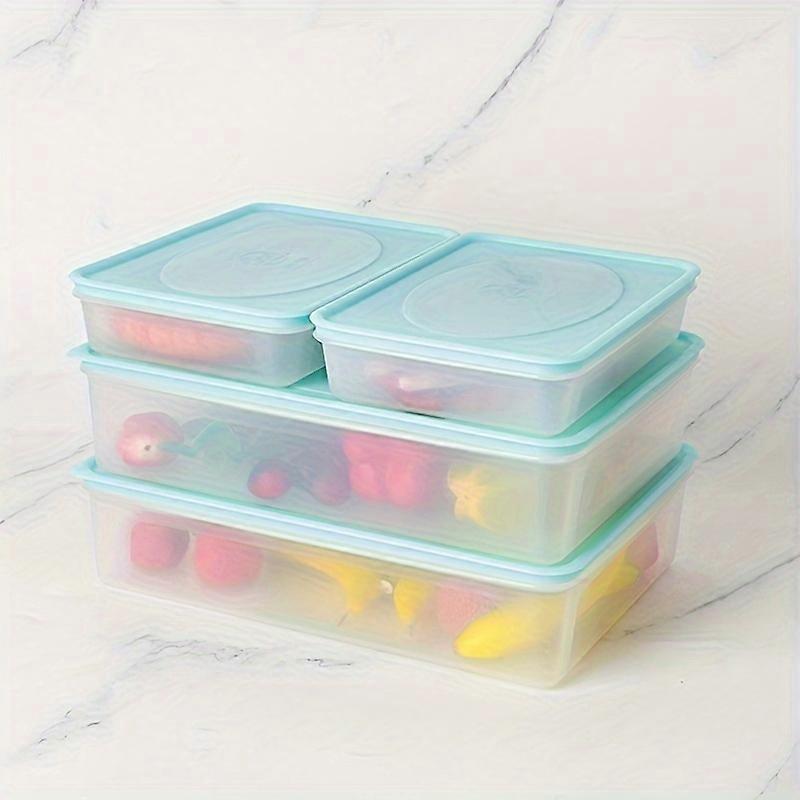 冷蔵庫収納ビンセット - プラスチック食品接触金庫、40.58オンスおよび1.16ガロン容量、気密シール、冷凍庫オーガナイザーコンテナ、正方形の積み重ね可能