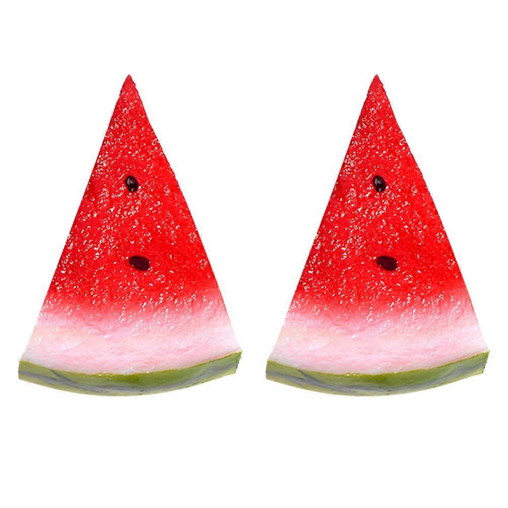 2pcs Artificial Watermelon Slices Simulation Watermelon Model Fake Fruit Decor
