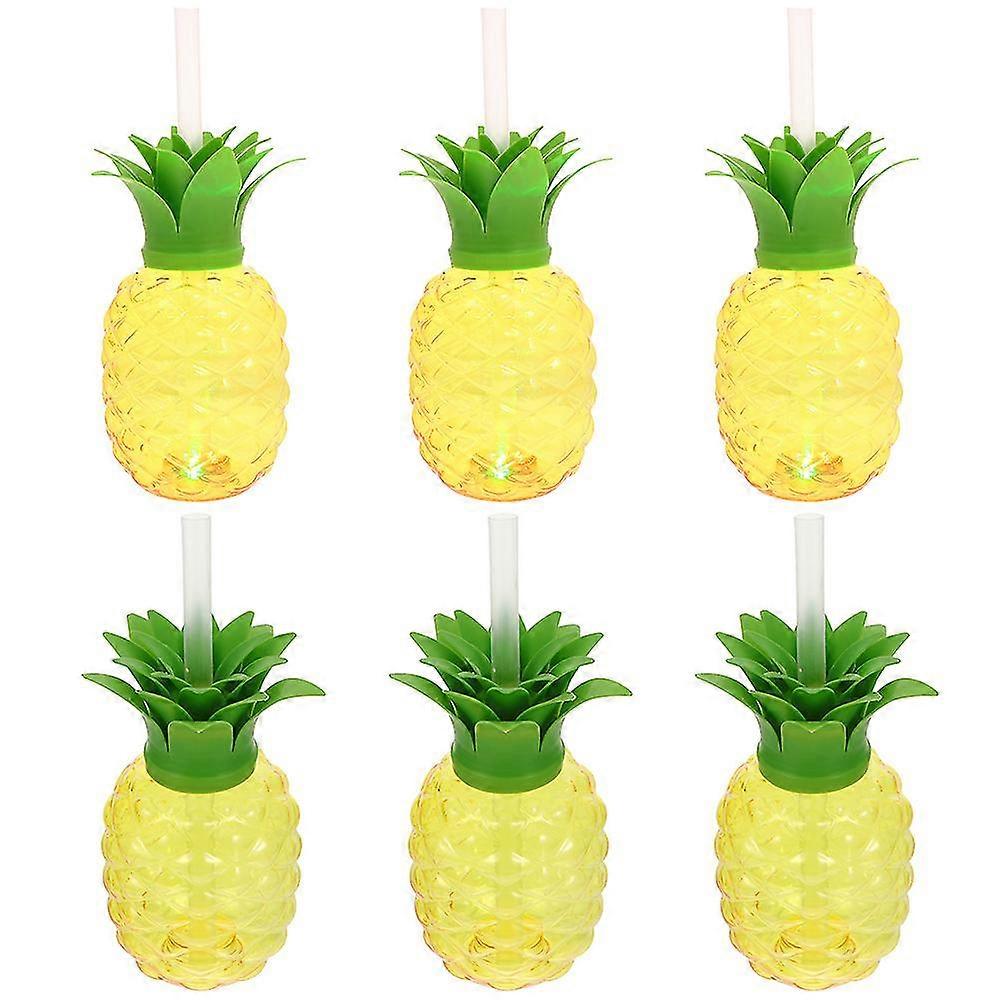 6pcs Plastic Pineapple Cups Pineapple Water Cups Pineapple Beverage Cups