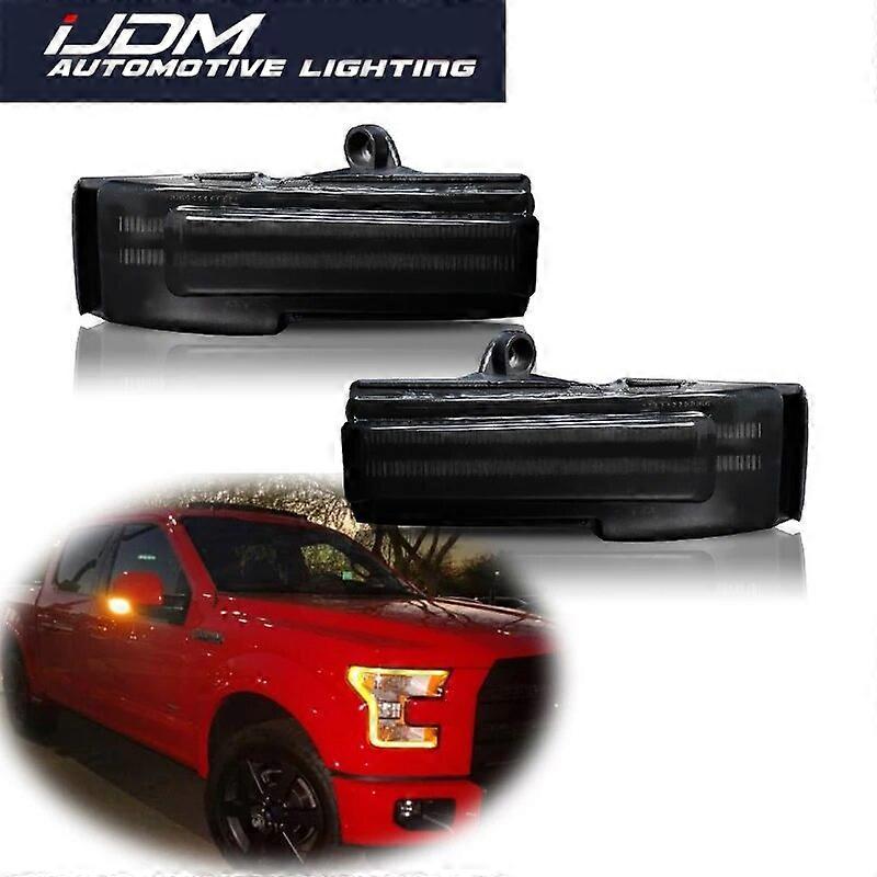 JDM Spec White/Amber Switchback LED Side Mirror DRL Turn Signal Light Assembly For 2015-up Ford F-150 Turn Signal Light