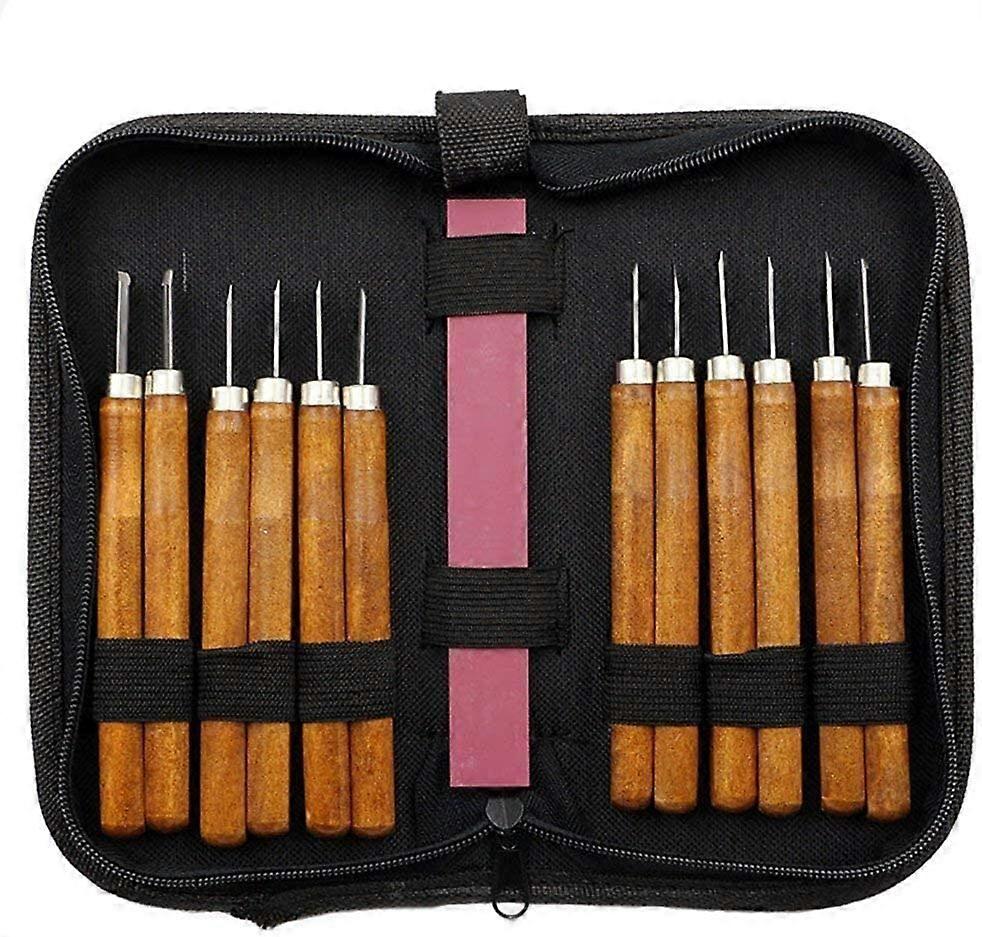 Wood Carving Tool Set, 12 Pcs Wood Carving Chisels Carving Knives With Sharpening Stone, Wood Carving Chisels Set With Bag Carpenter Chisels For Profe