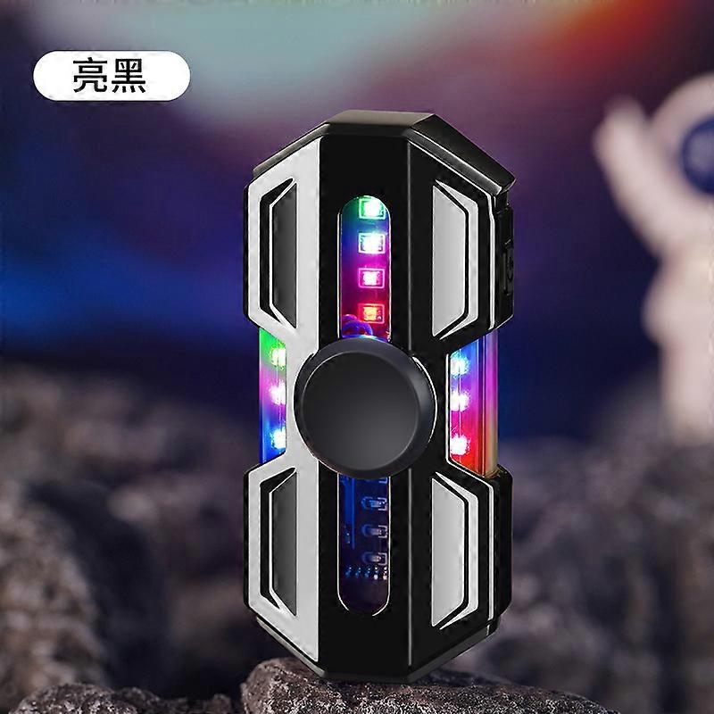 Net Red Gyro Windproof Lighter Creative Man Personality Cool Color Lights Double Arc Charging Cigarette Lighter Wholesale
