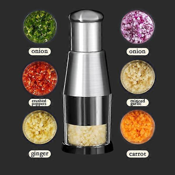 Garlic Crusher Pressing Handheld Food Chopper Slicer Dicer Mixer