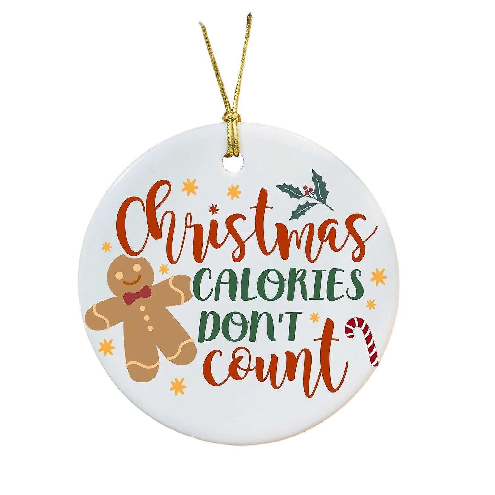 Merry Christmas Tree Ornament with Lanyard Clock Design Letters Print Acrylic Round Hanging Sign Christmas Tree Fireplace Home Decor