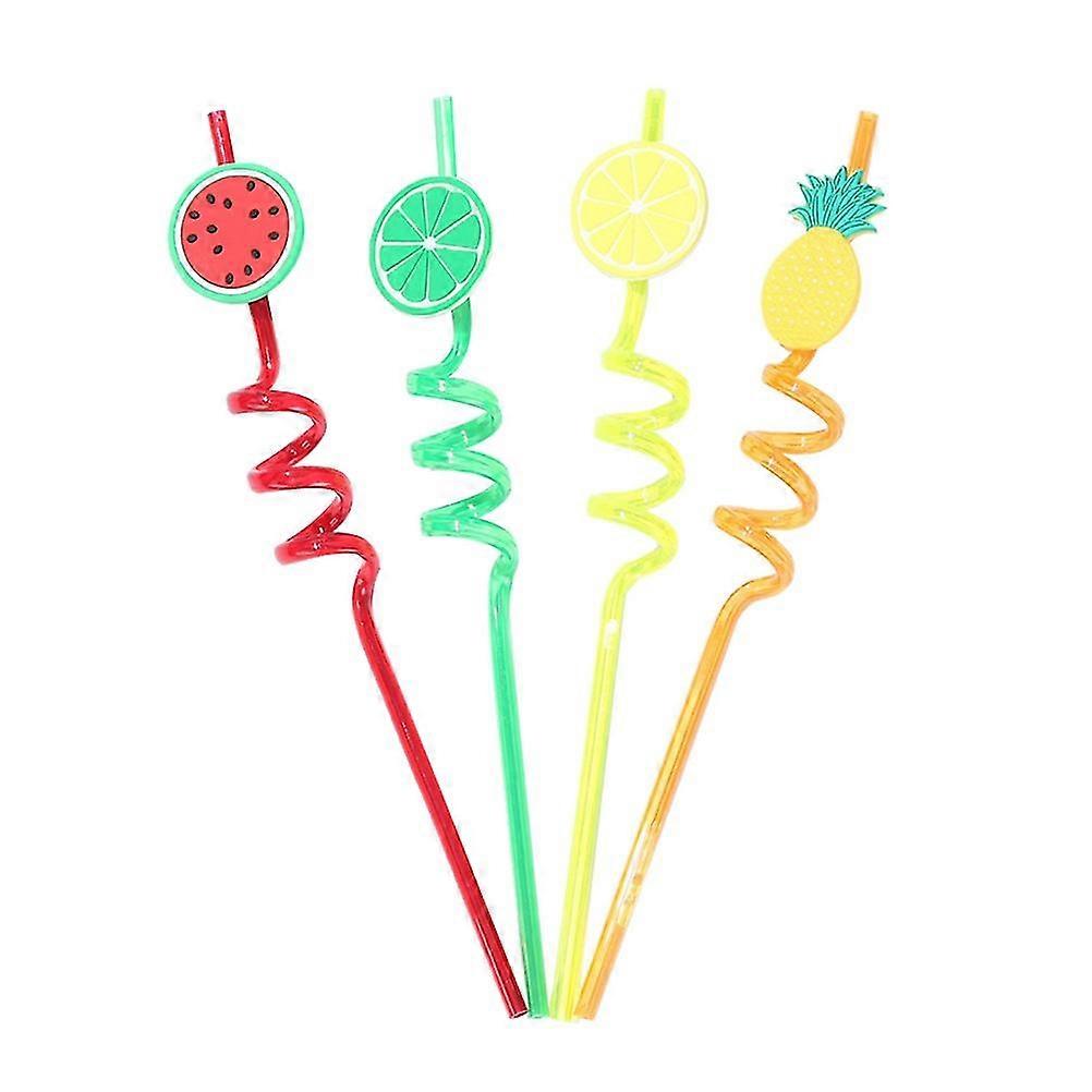 4 Pcs Drinking Straws Plastic Disposable Straw Fruits Silly Straws Cocktail Straws Funny Straw Drinking Straw
