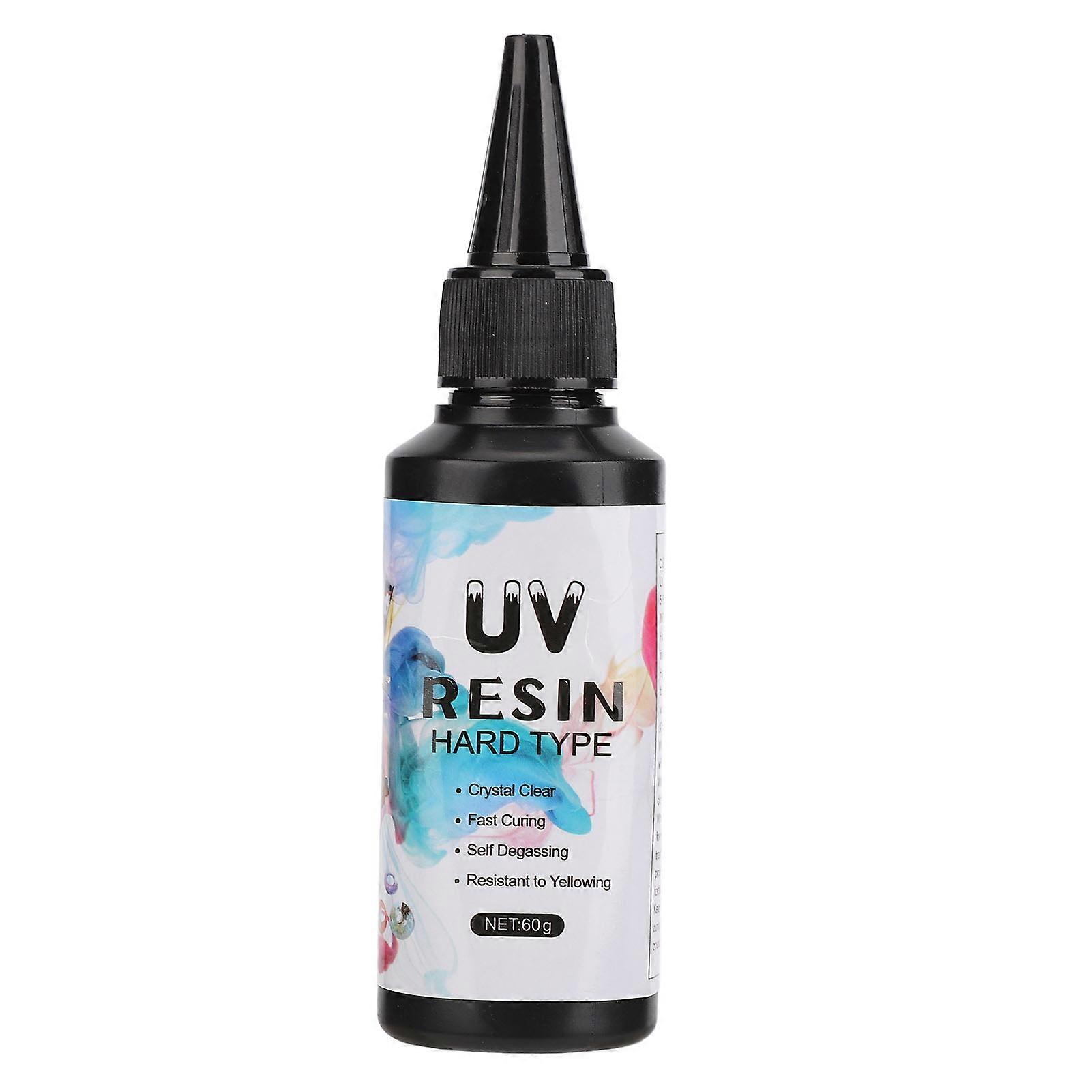 UV χειροποίητη ρητίνη DIY διαφανής χρώμα αντι κιτρίνισμα γρήγορη σκλήρυνση σαφή UV κόλλα κόλλας για διακοσμήσεις χειροτεχνίας 60g