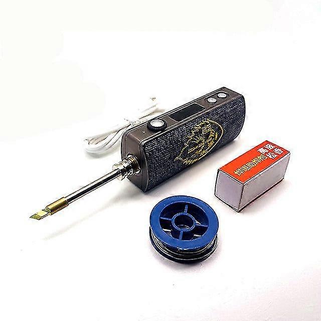 Usb adust 5-80w electric soldering irons wireless mobile portable internal heating soldering station 2500mah 70*33*23mm sliver
