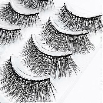 3D Faux Eyelashes Natural Long Looking 5 Pairs Reusable False Lashes Soft Fluffy Full Eyes Lash