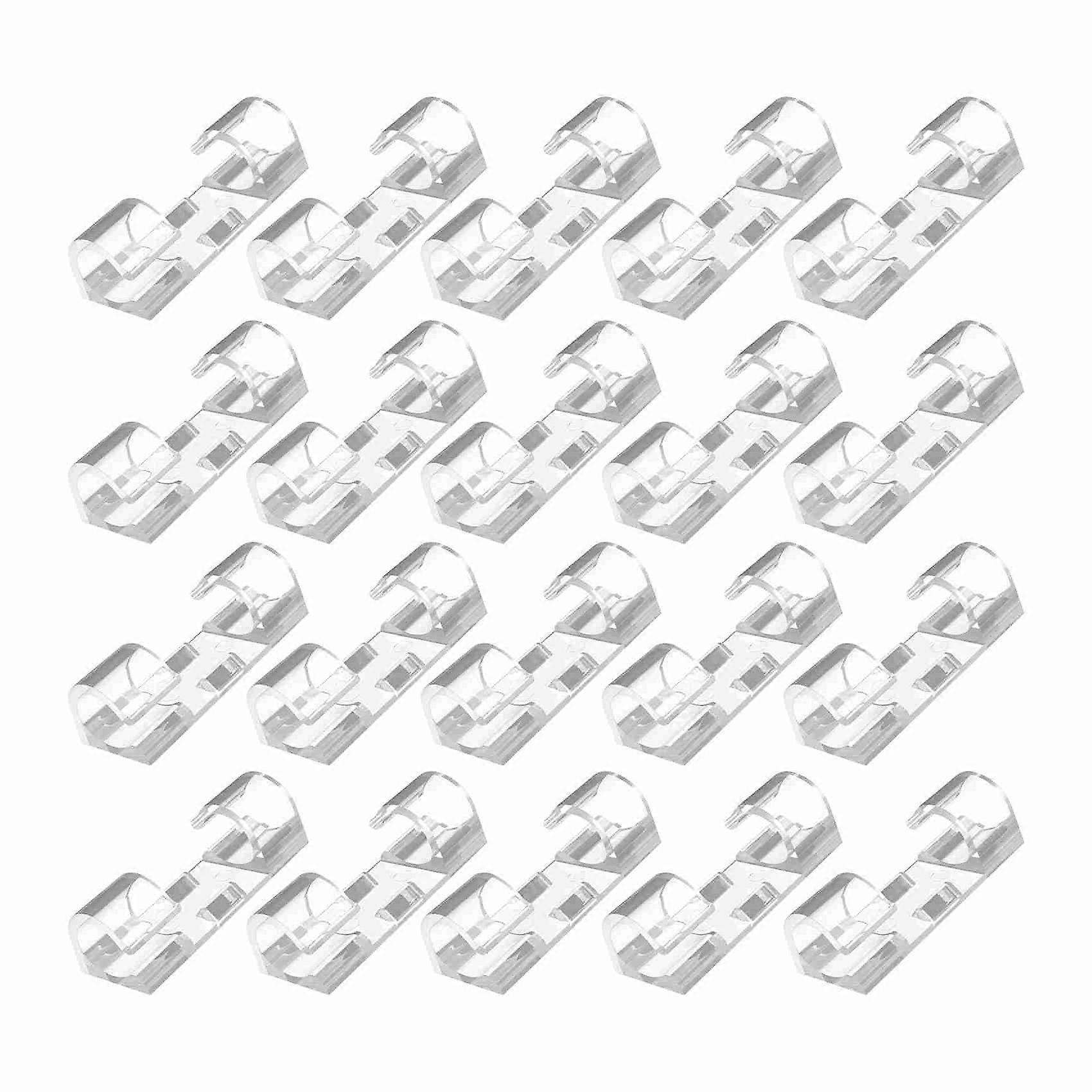 100PCS Cable Clips Cable Tidy Wire Holder Organiser Transparent