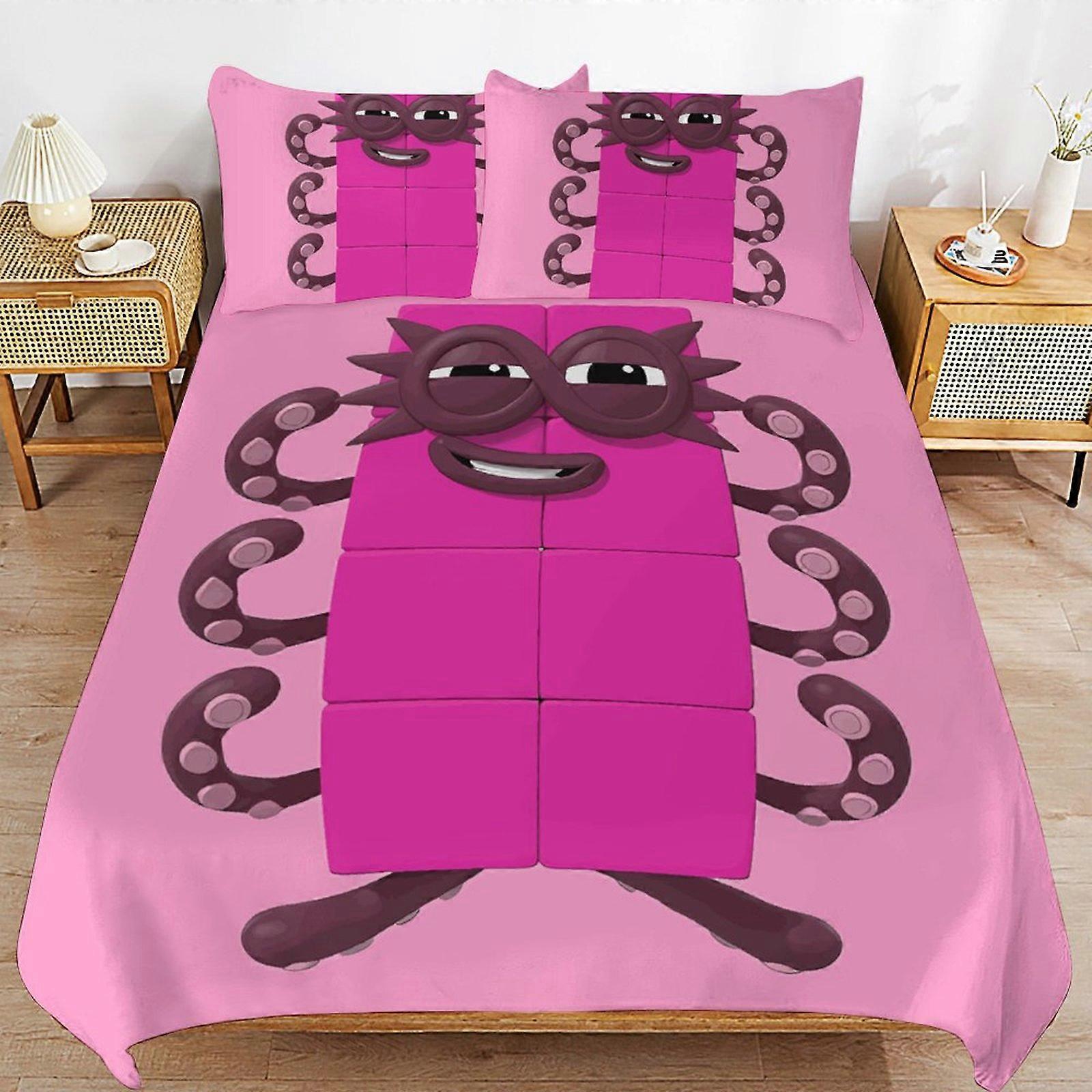 x468 Numberblocks Säng Påslakan Mikrofiber Sängkläder Uppsättningar 3D-Tryckt Lätt 3 Delar Täcken, 1 Påslakan Och 2 Kudde Shams För Barn Pojke