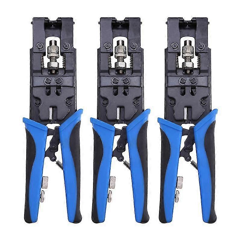 3pc Durable Coax Compression Crimper Tool Bnc/rca/f Crimp Connector Rg59/58/6 Cable Wire Cutter Cri