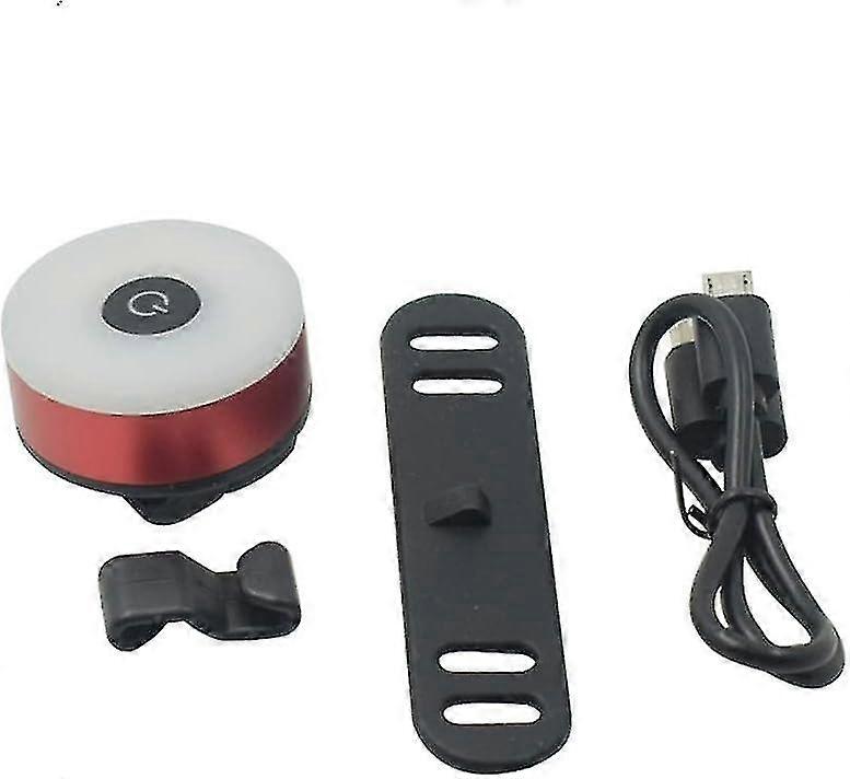 Bicycle Rear Light, USB Rechargeable LED Waterproof Warning 5 Modes Rear LightRed