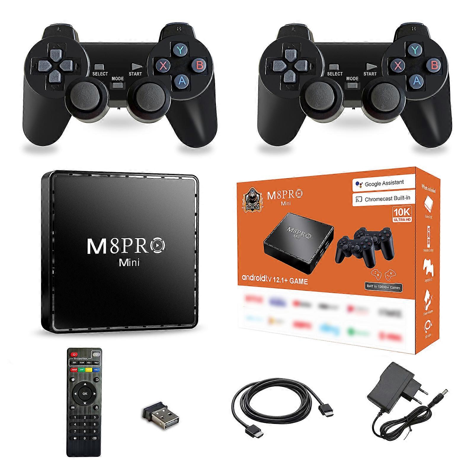 M8 Pro Mini Game Box 4K HD 10000 Retro Games H313 TV Box Android 12 WiFi Video Game Console Dual System TV Media Player
