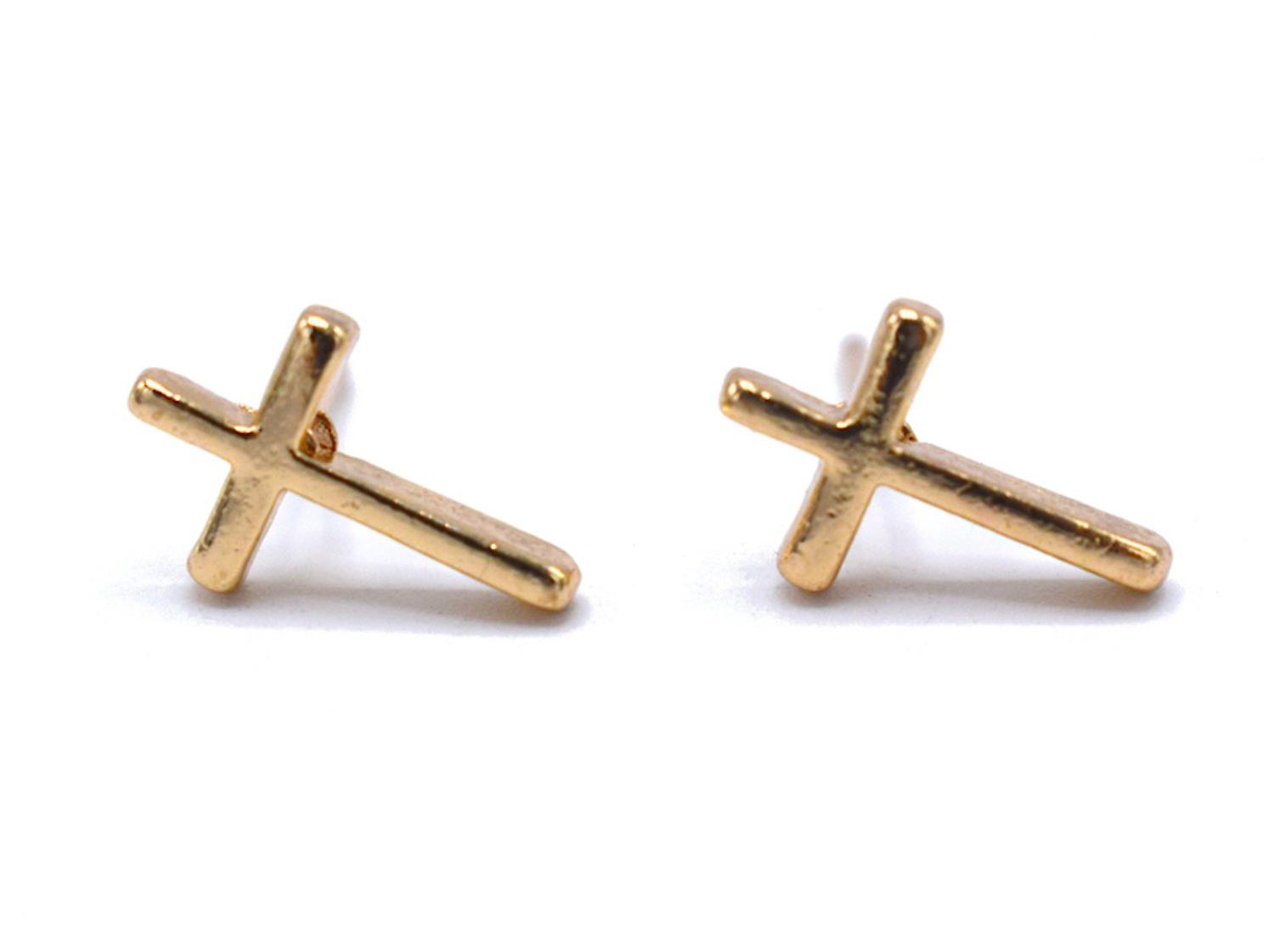 Boucles d’oreilles croix en or