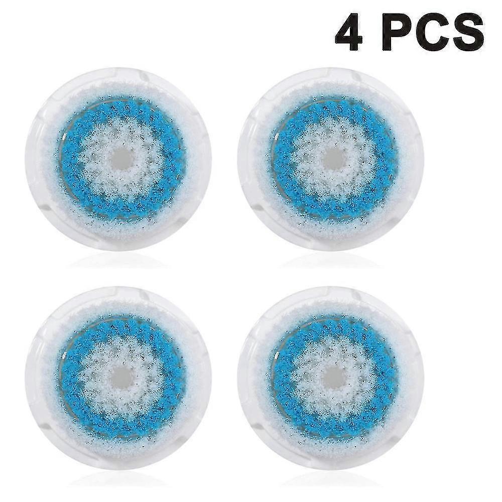 4pcs Replacement Facial Cleansing Brush Heads, Facial Cleansing Brush Head, For Acne Prone, Clogged And Enlarged Pores Sensitive Skins