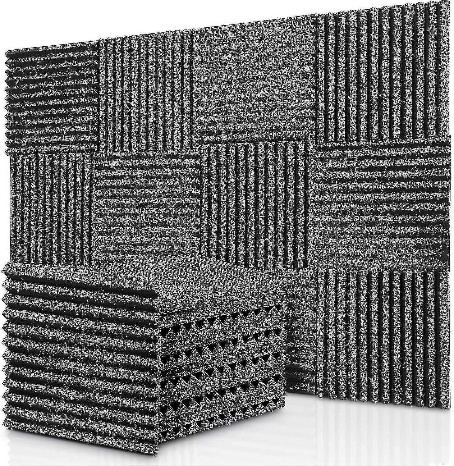 12-pack Acoustic Foam Panels Wedges, Fireproof Soundproofing Noise Cancelling Foam For Stu