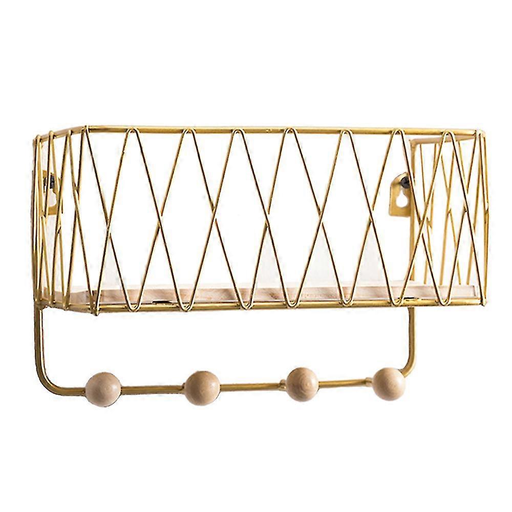 Wall Mount Iron Entryway Shelf Key Holder Mail Rack Letter Key Sorter Organizer For Magazines Coat