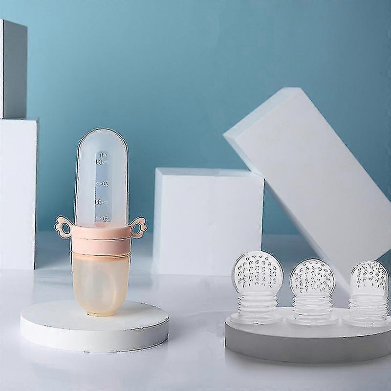 Baby Large-capacity Bowl And Spoon In One Dual-use Fruit And Vegetable Bite Bag Rice Paste Spoon Complementary Food Feeding Spoon